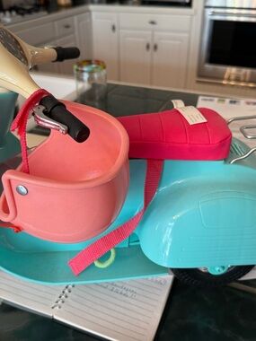 Pink & Turquoise Scooter Accessory Set for Kids - Seat and Front Basket